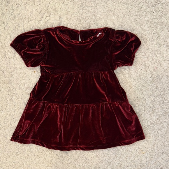 Zara Kids Velvet Red Dress - Picture 1 of 5